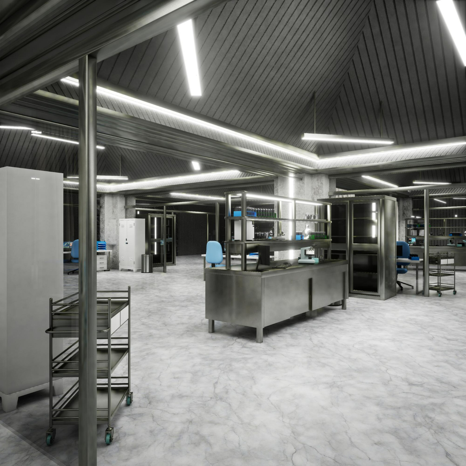 high tech laboratory interior designed scientific innovation